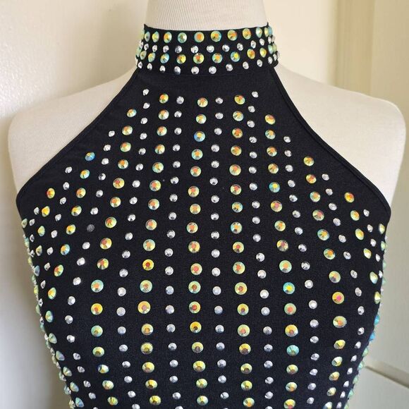 Fashion Nova "She's a Gem" Black Halter Neck Mini Dress, NWOT, M - Picture 4 of 9